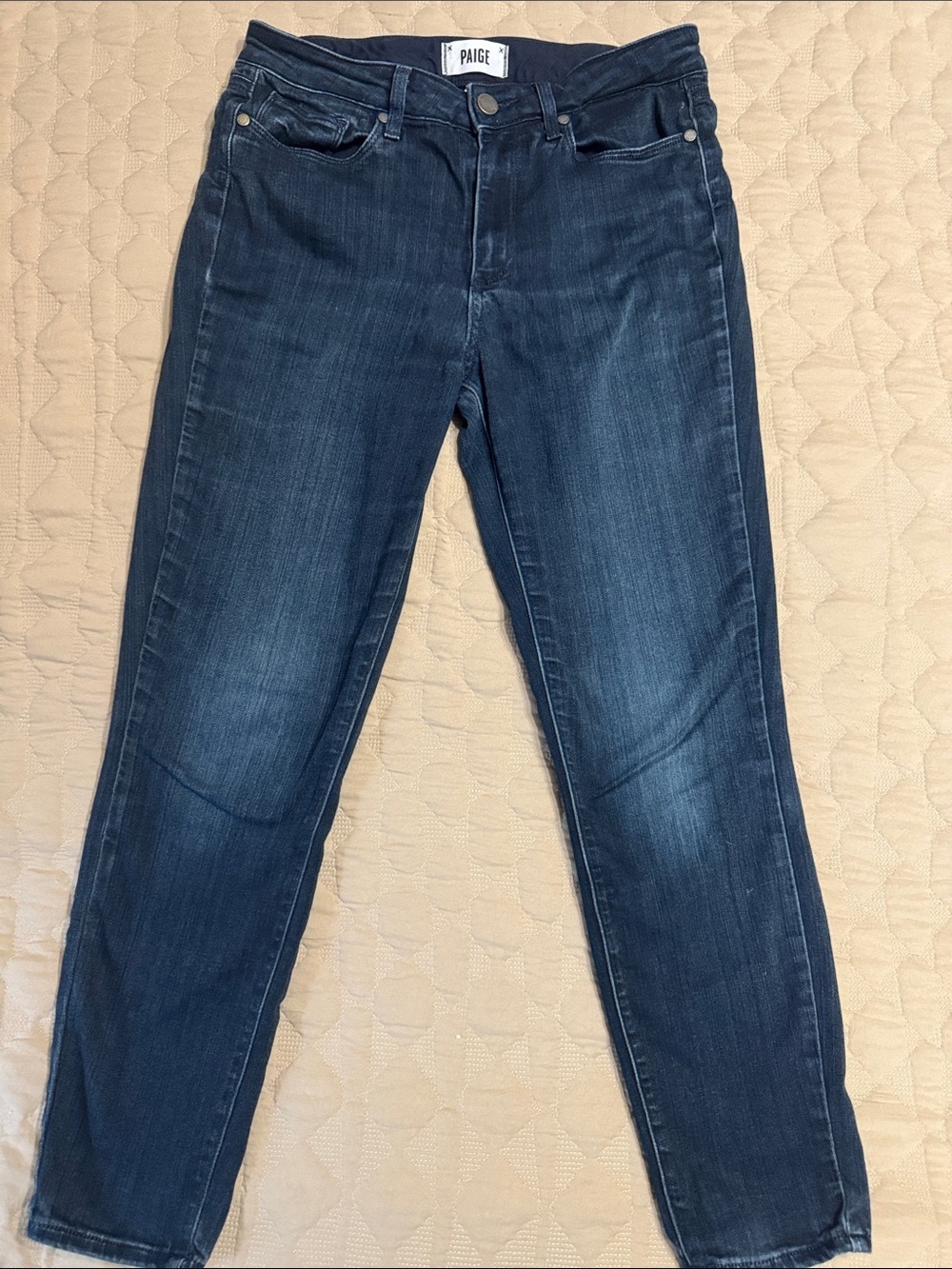PAIGE Dark Wash Hoxton Ankle Petite Straight Leg Jeans Size 27